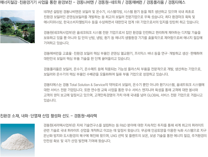 에너지 개발.보급으로 경제발전에 기여 - 경동나비엔/경동원 네트웍사업부/경동에버런/경동TS